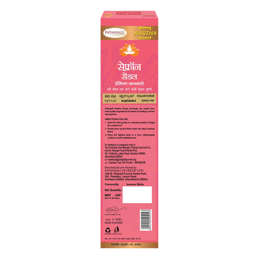 Patanjali Aastha Premium Agarbatti Saffron Sandal