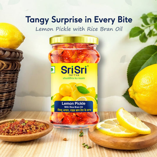 Sri Sri Tattva Lemon Pickle - Rice Bran Oil, 300 g