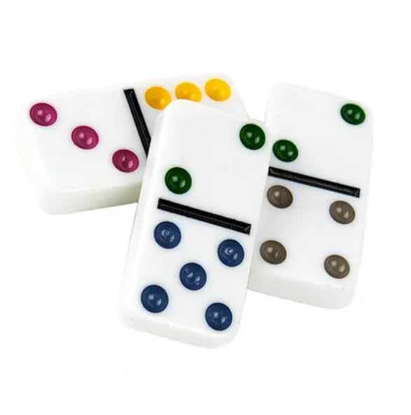 Toy Imagine Double Six Color Dot Dominoes Set