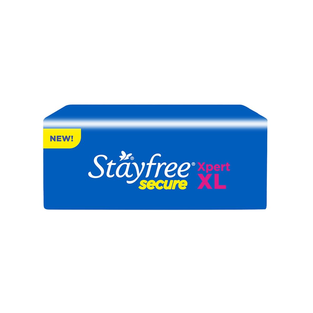 Stayfree Secure Xpert XL Sanitary Pads 6s | Longer & Wider Pads for Heavy Flow