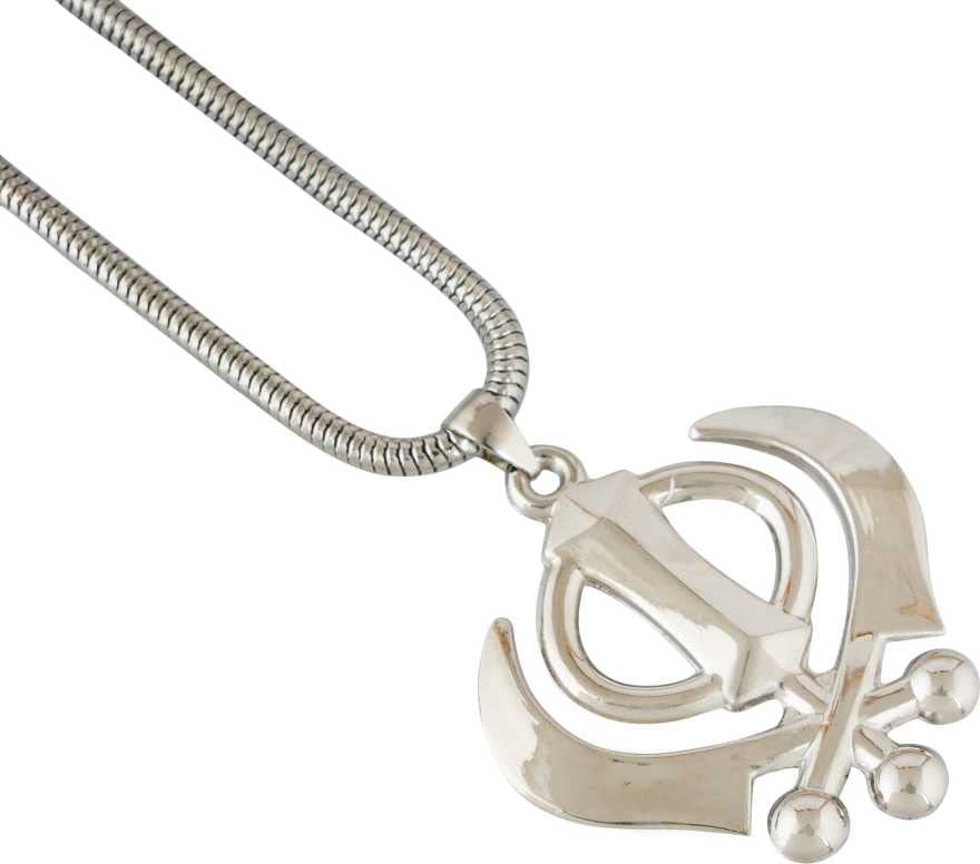 ASTRODIDI Stainless Steel High Polished Punjabi Sikh Khanda Symbol Pendant with Chain