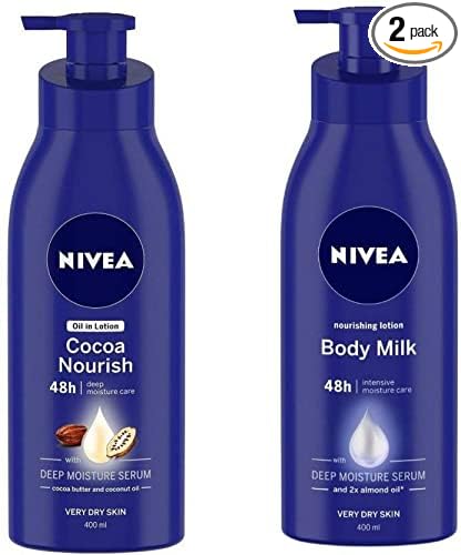 NIVEA Cocoa Nourish Body Lotion-400ML,Body Milk Nourishing Lotion-400 ML SET OF 2 (400 ml)