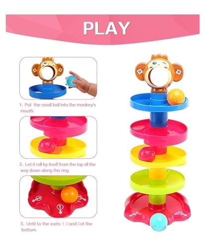 Toy Imagine Ball Drop & Roll Ramp Game | Swirling Tower Toy with Balls for Kids Age 2-5 Years | Motor Skill Development Ball Activity Toy for Babies & Toddlers | Colorful Ball Drop Toy (Pack of 2)