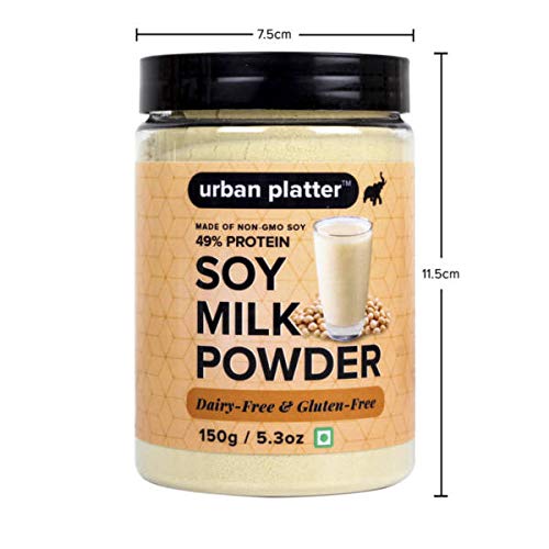 Urban Platter Soya Milk Powder, 150g (Soy-Based Dairy Alternative | Unsweetened | 49% Protein | Plant-Based | Non GMO)