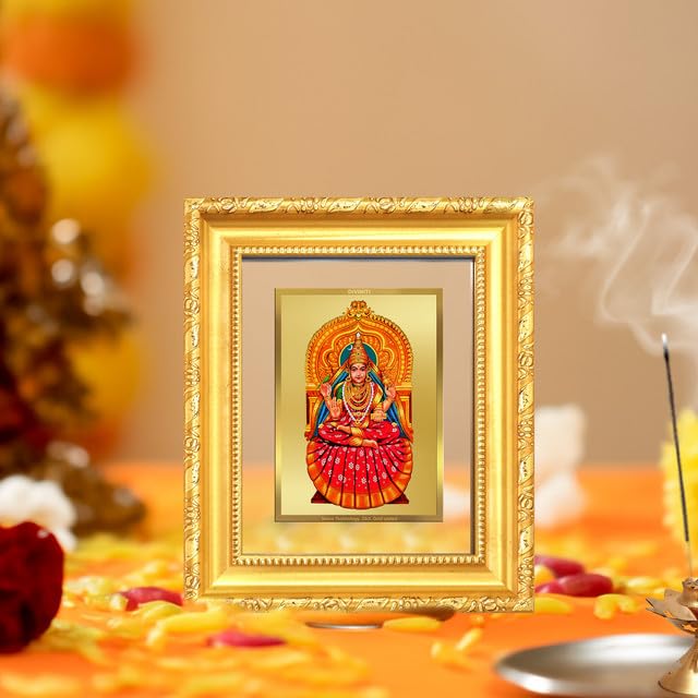 DIVINITI Sarada Devi 24K Gold Plated Foil Wall and Tabletop Photo Frame for Home Décor, Puja Room, Luxury Gifting | DG Frame 103 S1 (16x13.5 CM)