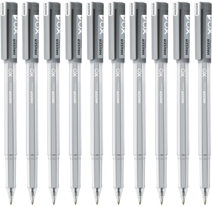 Hauser Germany Xo Jumbo 0.7 Mm Gel Pen | Quick Dry Ink With Long Writing Jumbo Refill | Transparent Body With Low-Viscosity Ink System, Smooth, Sturdy & Refillable Pen | Black Ink, Pack Of 20 Pens
