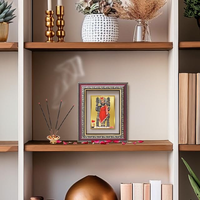 DIVINITI Dwarkadhish 24K Gold Plated Foil Wall and Tabletop Photo Frame for Home Décor, Puja Room, Luxury Gifting | DG Frame 105 S1 (16x13.5 CM)