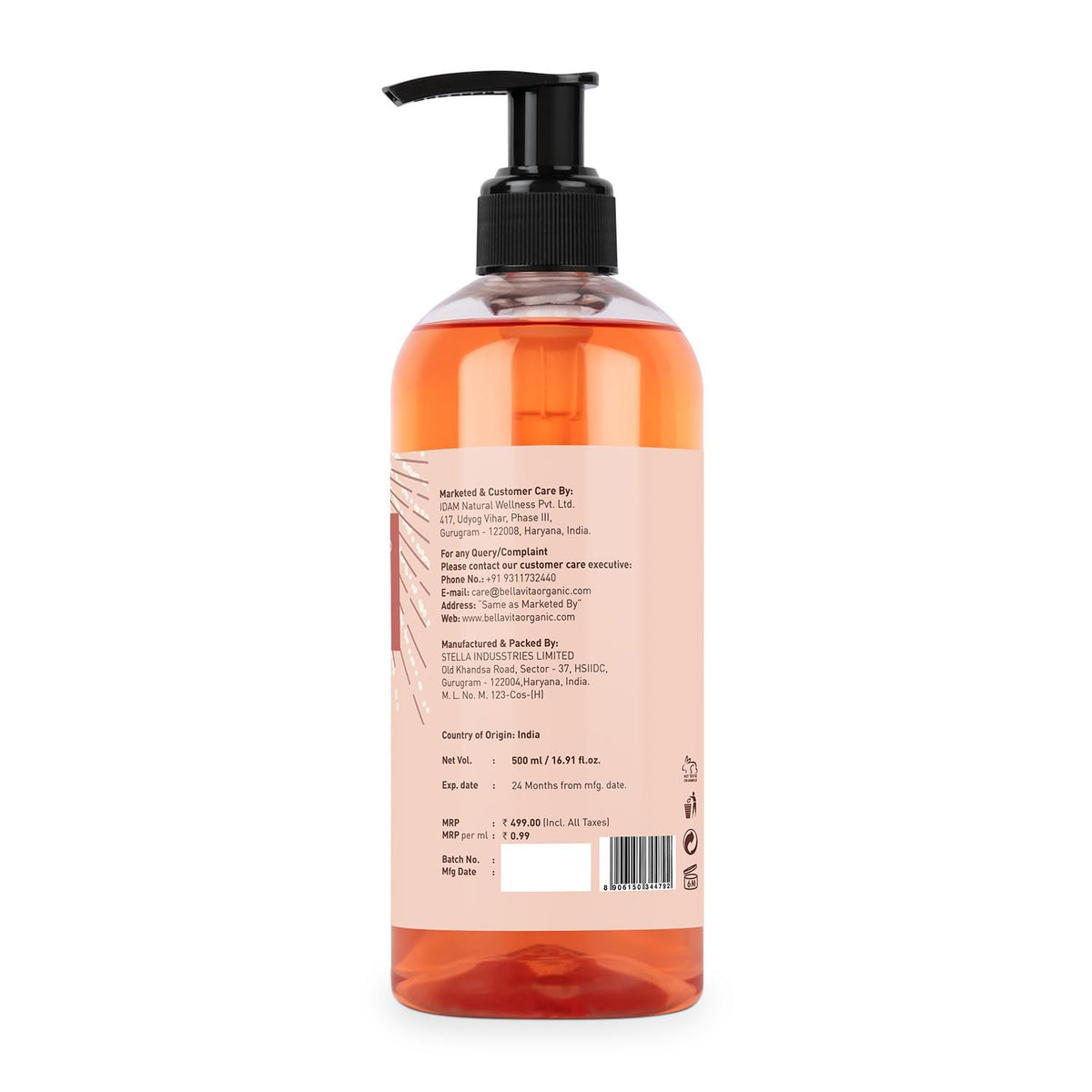 Bella Vita Luxury Glam Woman Body Wash Refreshing Shower Gel for Deep Cleansing, Hydrating, Moisturising, Softer & Smoother Skin with Aloe Vera 500 ml