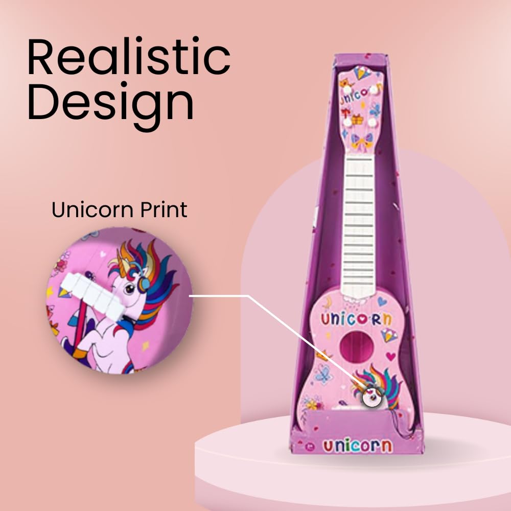 Toy Imagine 21-Inch Unicorn 4-String Ukulele Guitar for Kids Age 3-10