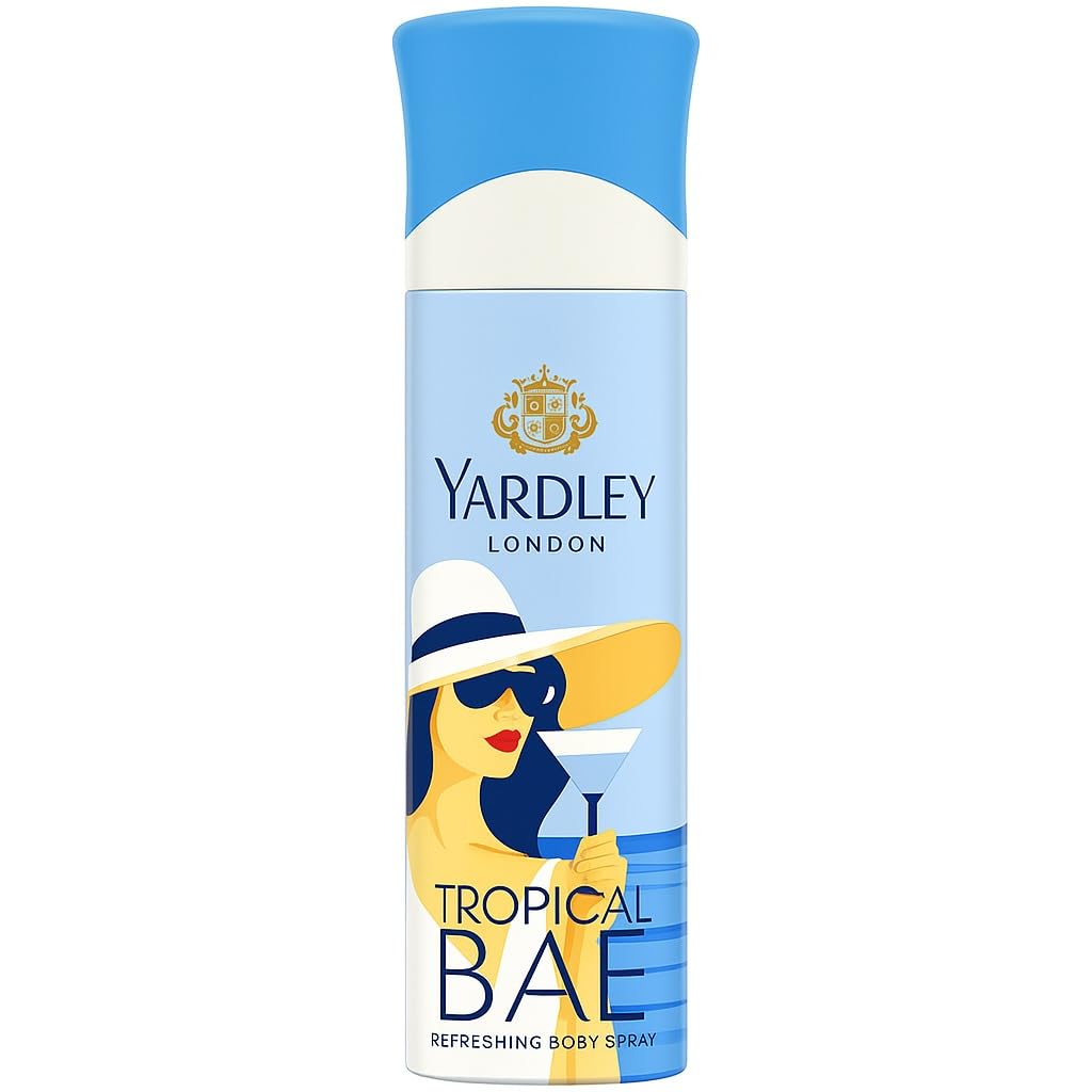 Yardley London Refreshing Body Spray 90% Naturally Derived 150ml (Tropical BAE)