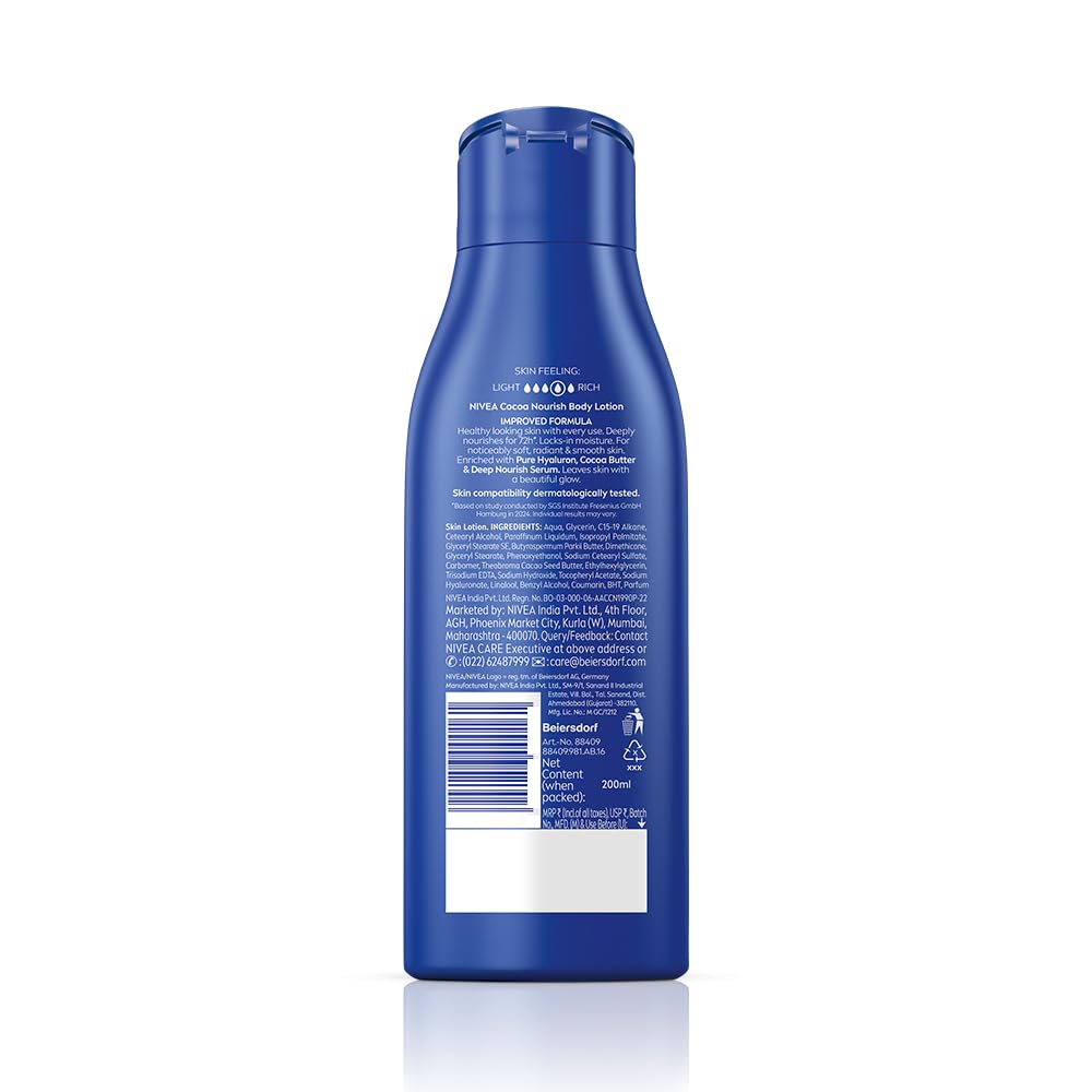 NIVEA Cocoa Nourish 400ml + 120ml Body Lotion | 48 H Moisturization | With Cocoa Butter & Coconut Oil | Non Greasy & Healthy Looking Skin |For Very Dry Skin