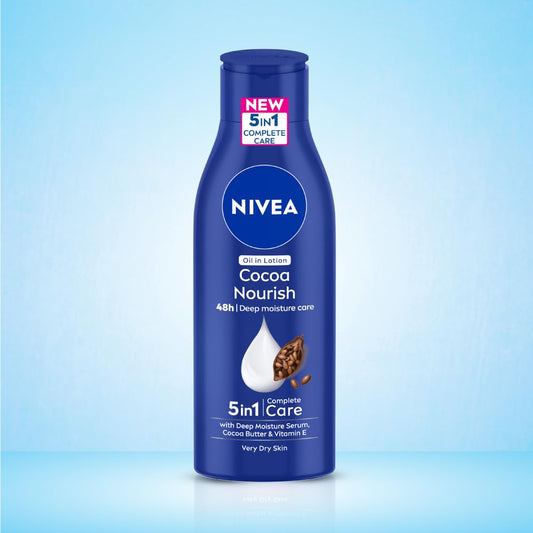 NIVEA Cocoa Nourish 200ml Body Lotion with Deep Moisture Serum| 48 H Moisturization | With Cocoa Butter & Coconut Oil | Non Greasy & Healthy Looking Skin |For Very Dry Skin (Pack of 2)