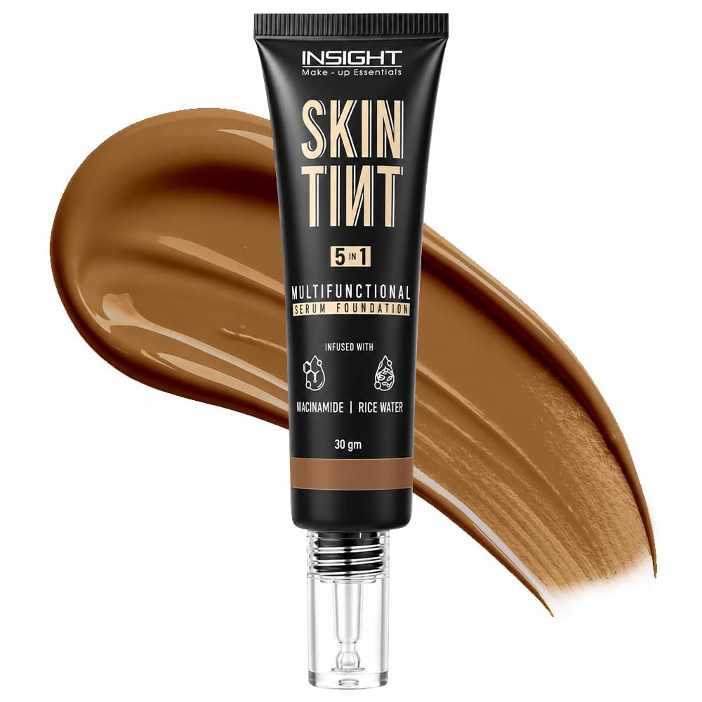 INSIGHT Skin Tint 5-in-1 Serum Foundation (30g) | SPF 20 PA++++ | Lightweight, Hydrating & Brightening with Niacinamide & Rice Water | Primer, Moisturizer & Sunscreen in One | For All Skin Types - Shade: