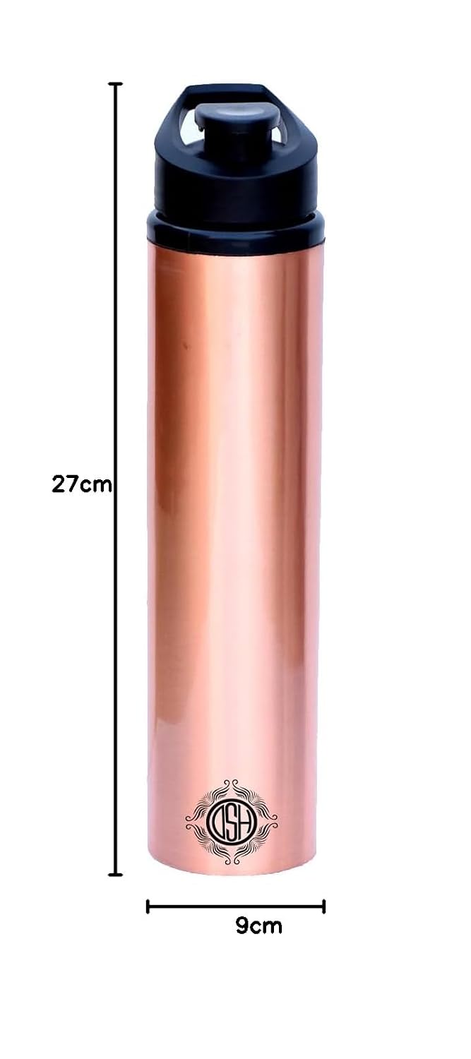 DSH Copper Sipper Bottle Joint Less Leak Proof Pure Copper Water Bottle 700 ML
