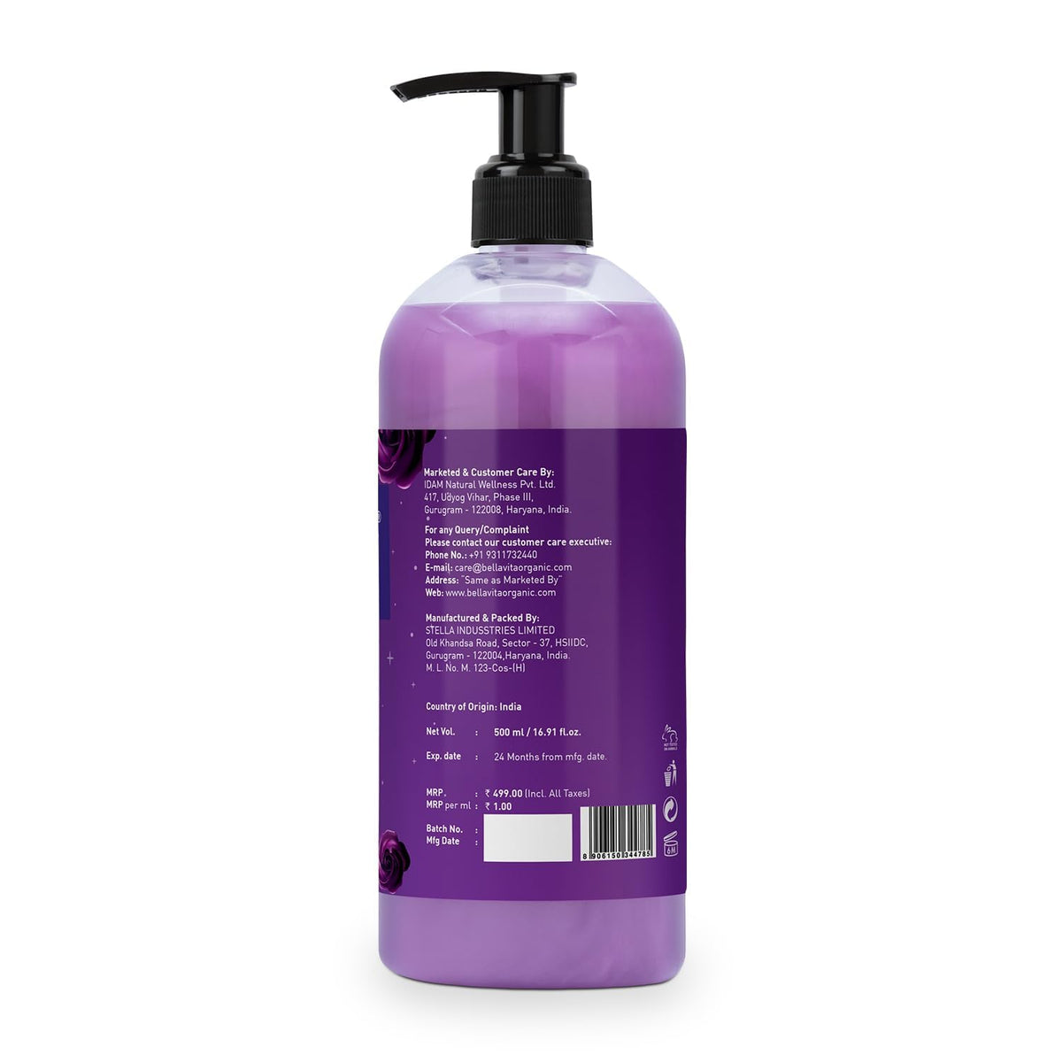 Bella Vita Luxury Date Woman Body Wash Refreshing Shower Gel for Deep Cleansing, Hydrating, Moisturising, Softer & Smoother Skin with Aloe Vera 500 Ml