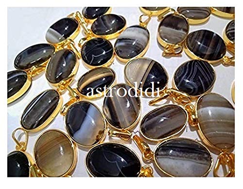 ASTRODIDI Black Stone Sulemani Hakik Pendant with Lab Report