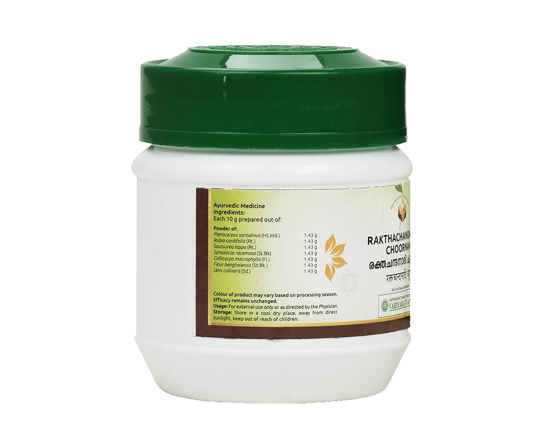 Vaidyaratnam Rakthachandana Choornam | Herbal Sandalwood Powder for Skin Care & Radiance
