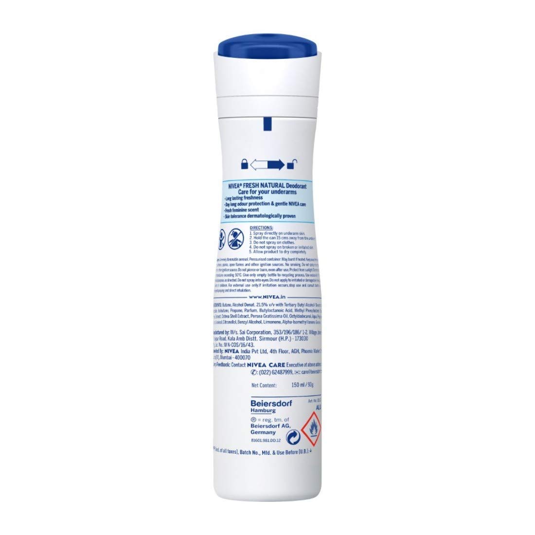 Nivea Female Fresh Natural Deodorant Spray , 150Ml (Pack Of 3)