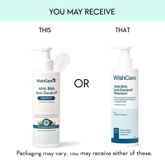 WishCare Hydrating Anti Dandruff Shampoo | 100% Dandruff Reduction | Removes Flakes & Hydrates Scalp | Proven Clinically | Piroctone Olamine, Salicylic Acid, AHA & BHA | Paraben & Sulphate Free | For Women And Men | 250ml