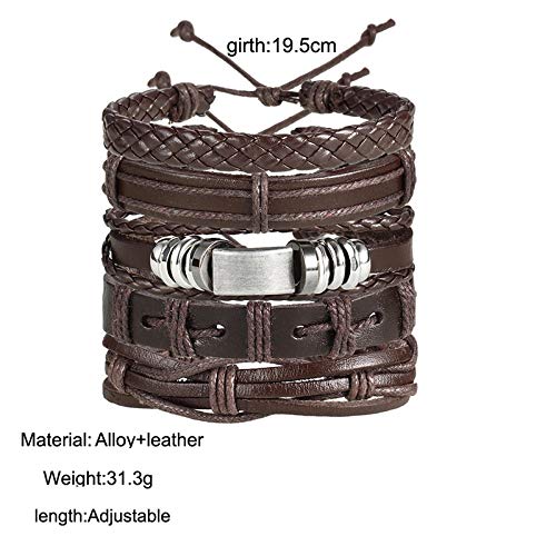 Shining Diva Fashion Genuine Leather Bracelet Wraps Casual Skin Friendly Bracelets for Men Boys