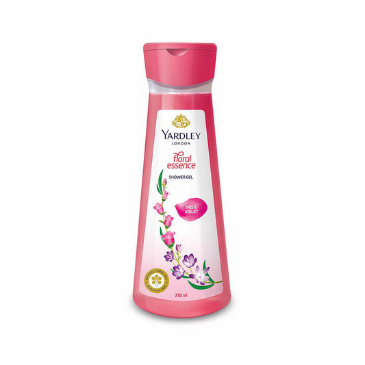 Yardley London Floral Essence Shower Gel, Iris & Violet, Body Wash (250 ml) With Shower Cap