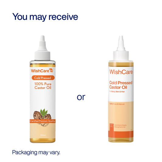 WishCare® Premium Cold Pressed Castor Oil - Pure & Virgin Grade - For Healthy Hair and Skin