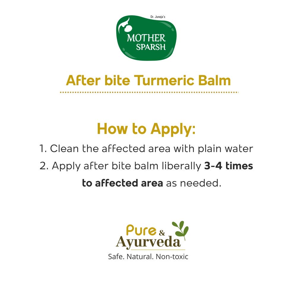 Mother Sparsh After Bite Turmeric Balm for Rashes And Mosquito Bites, 100% Ayurvedic, Gentle Skin Roll-On Formula, 25gm (Pack of 7)