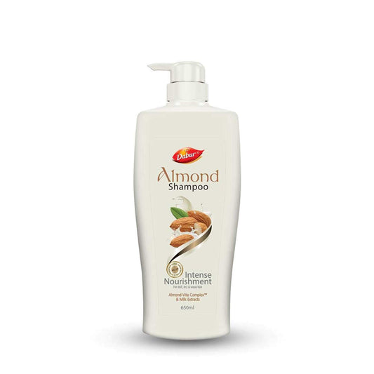 Dabur Almond Shampoo - With Almond-Vita Complex & Milk Extracts for Dull, Dry and Weak Hair - 650 ml & DABUR Vatika Health Shampoo, 640ml
