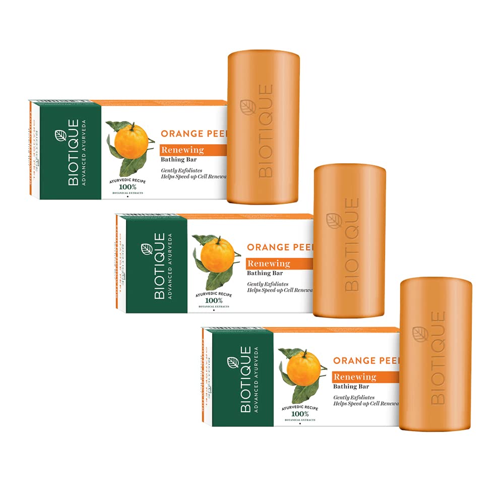 Biotique Orange Peel Exfoliating Soap, 150g (Pack of 3)