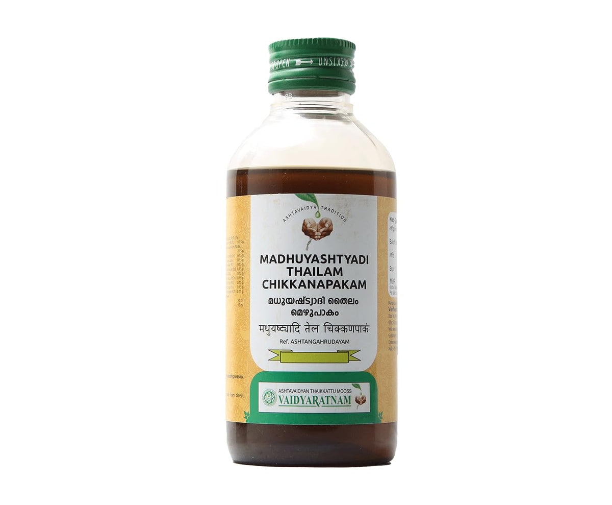 Vaidyaratnam Madhuyashtyadi Thailam Chikkanapakam (200 ML)