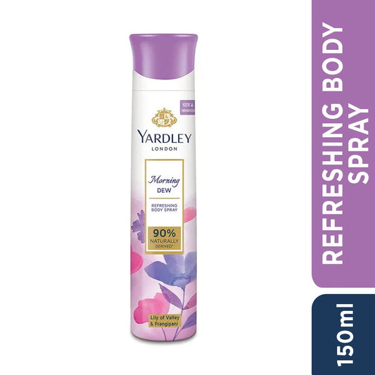 Yardley London Morning Dew Deo 150ml+Morning Dew Perfume 100ml +Morning Dew Compact Perfume, 18ml