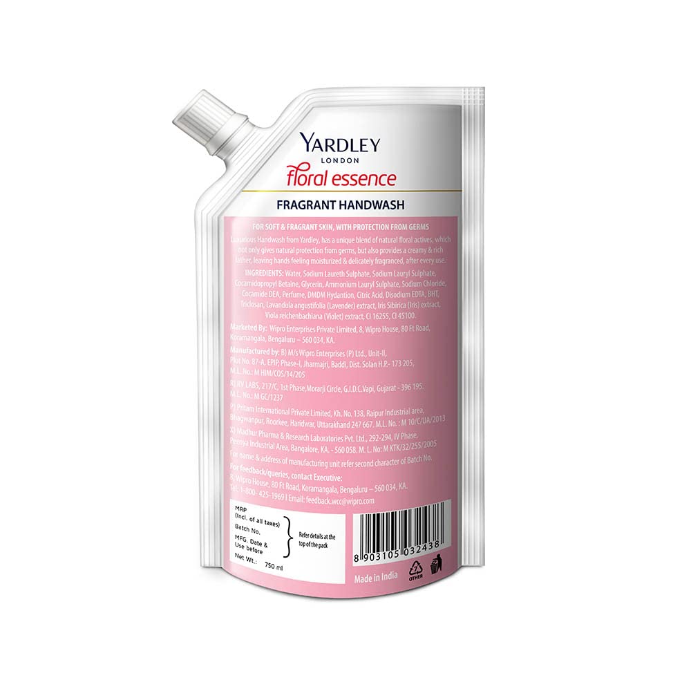 Yardley London Floral essence Iris & violet Fragrant Handwash 750ml,White