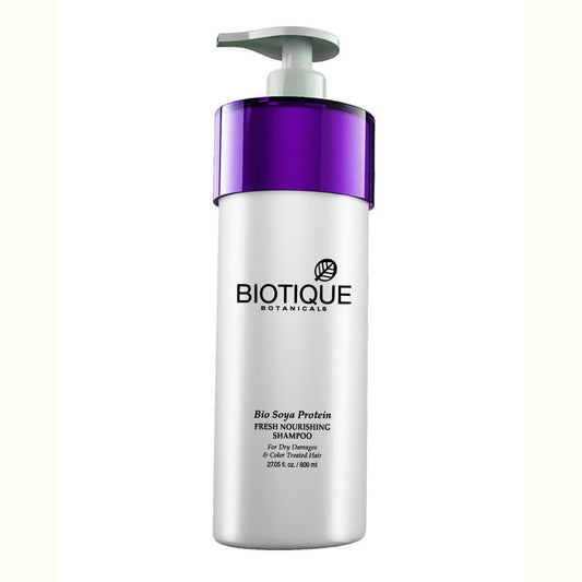 Biotique Bio Soya Protein Fresh Nourishing Shampoo | Repairs Dry and Damaged Hair |Maintains pH Balance |Promotes Healthy Shiny Hair| Prevents Color Fading | All Skin Types | 800ml