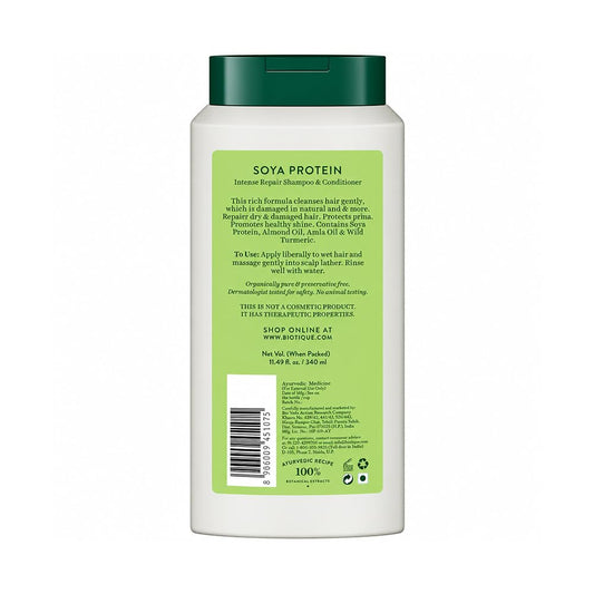 Biotique Bio Soya Protein Fresh Nourishing Shampoo | Repairs Dry and Damaged Hair |Maintains pH Balance |Promotes Healthy Shiny Hair| Prevents Color Fading | All Skin Types | 340ml