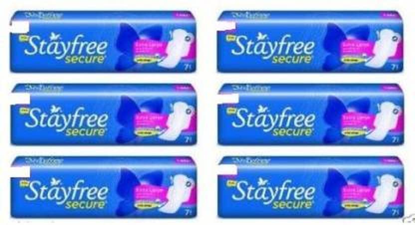 STAYFREE Extra large Dry secure Sanitary Pad (Pack of 6)