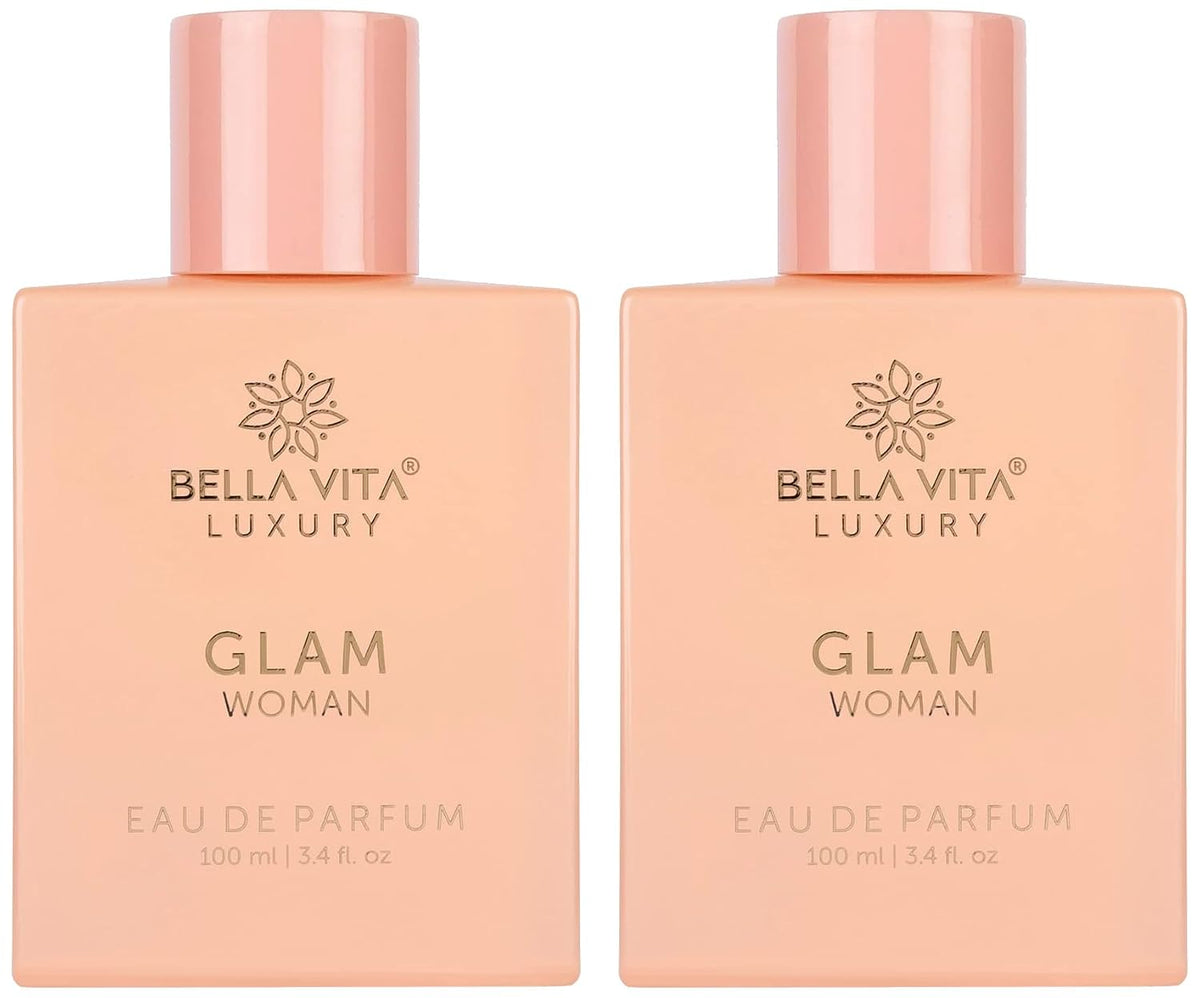Bella Vita Luxury Glam Women Eau De Parfum Liquid Perfume For Her With White Honey & Virginia Cedar|Floral Long Lasting Edp Floral Fragrance Scent, 100 Ml (Pack Of 2), 200 Millilitres