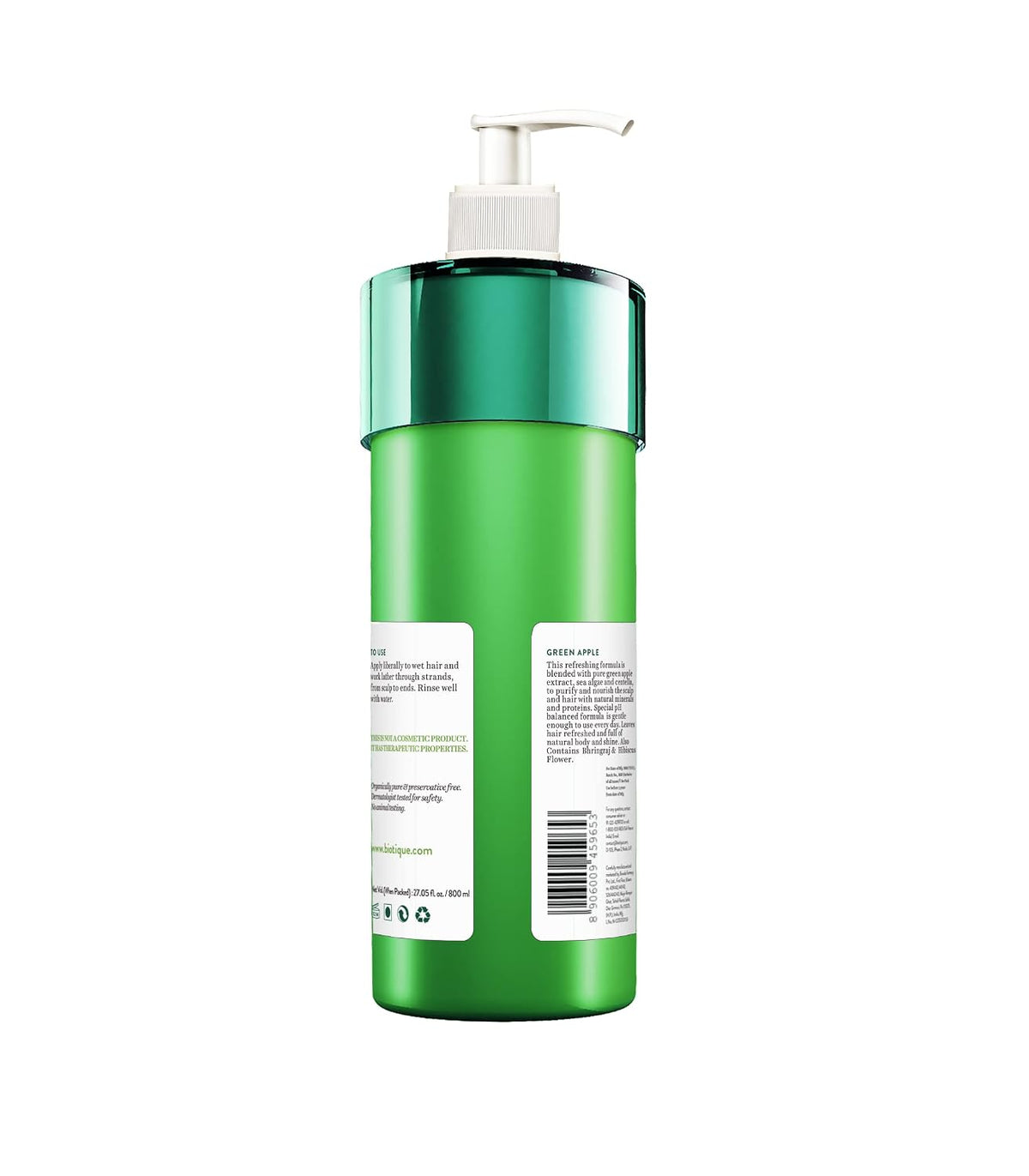 Biotique Bio Green Apple Fresh Daily Purifying Shampoo and Conditioner for Oily Scalp and Hair, 800ml