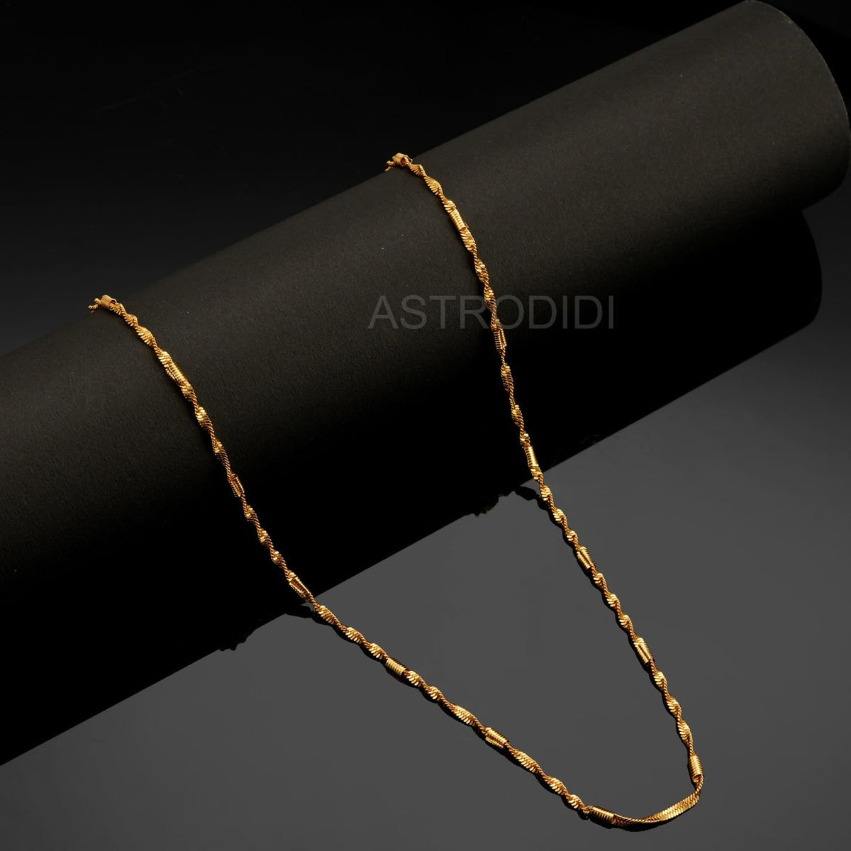 ASTRODIDI Gold Plated Chain | 24 Inch Stylish Light Weighted Golden Brass Neck Chain For Girls Women Men Boys (CHAIN-BALA-06)