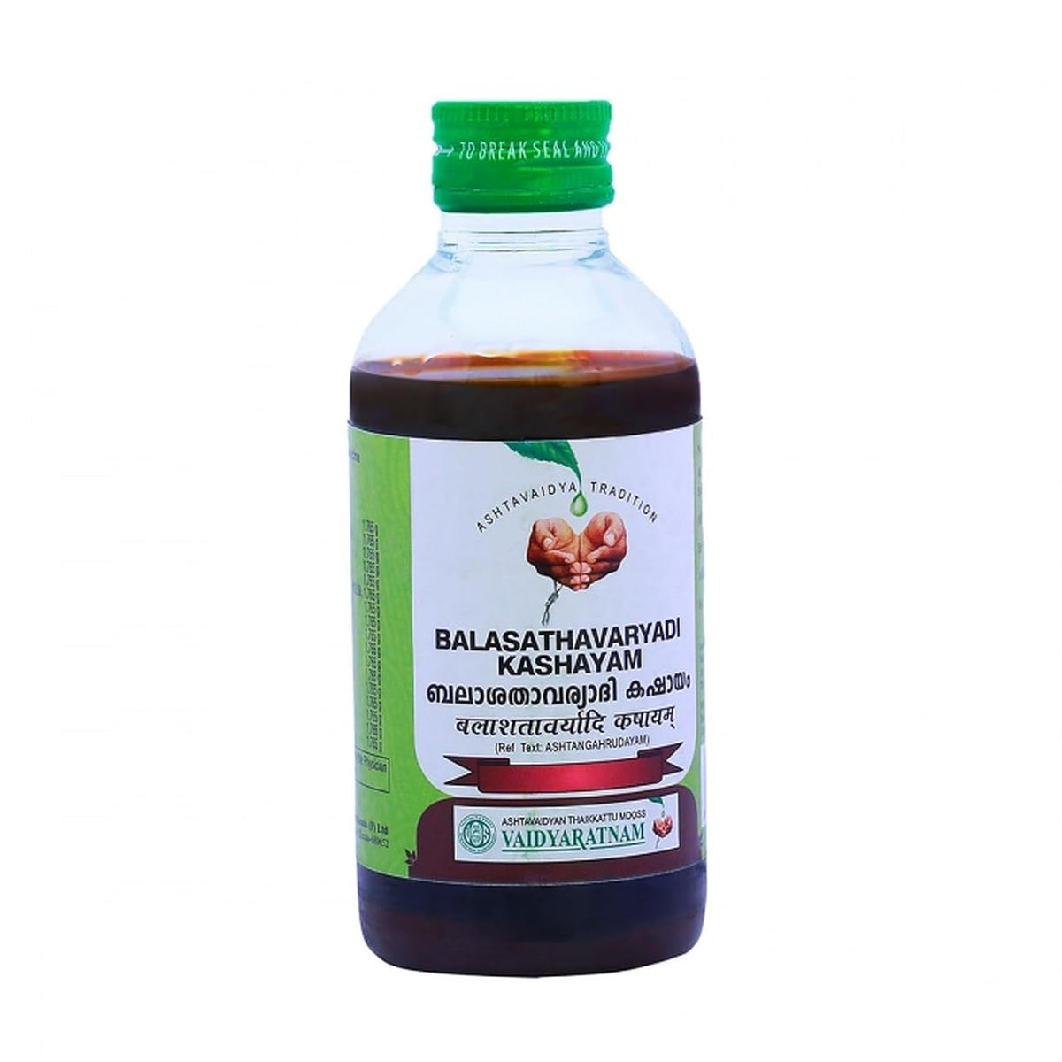 Vaidyaratnam Balasathavaryadi Kashayam (200 ml) to control blood pressure, pain