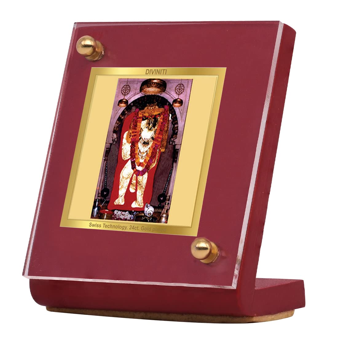 DIVINITI 24K Gold Plated Religious Car Dashboard Frame | Premium God Idol Frame for Car, Home Mandir & Office Table | Spiritual Gift, Decorative Showpiece | Mehndipur - Balaji