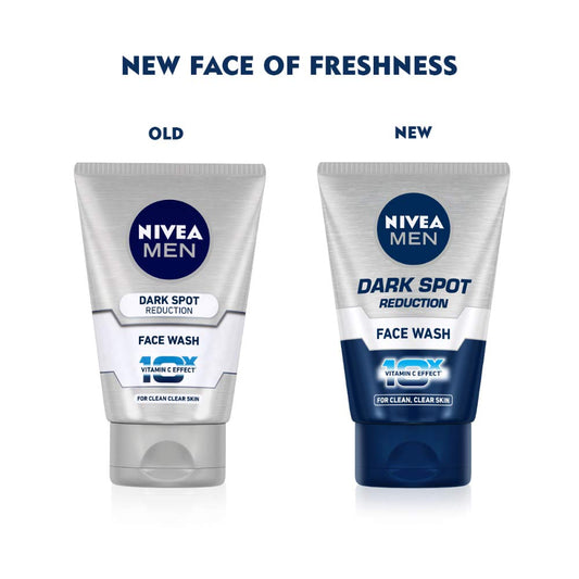 NIVEA Men Face Wash, Dark Spot Reduction, for Clean & Clear Skin with 10x Vitamin C Effect, 50 g