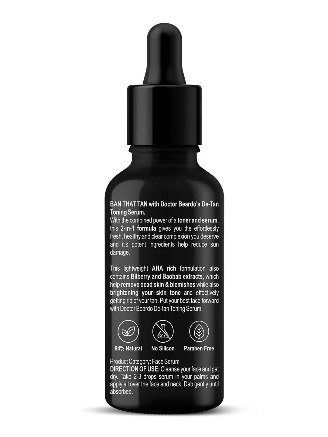 Beardo 2-in-1 Detan Serum + Toner For Men, 30ml | Face Serum For Men | De tan Serum with AHA & Plant Collagen | Brightens Complexion, Removes Dead Skin