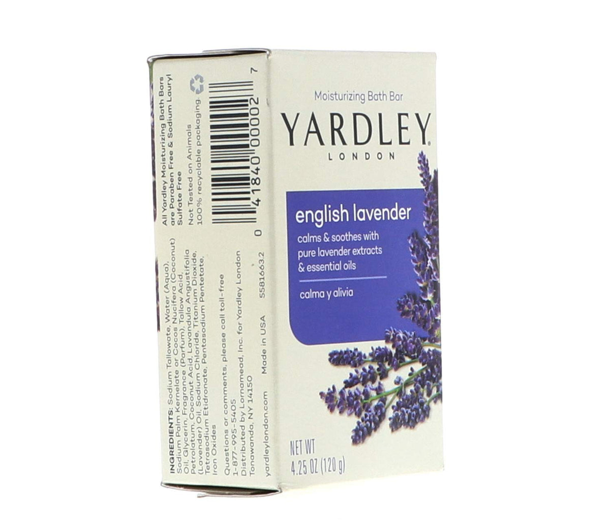 Yardley Bar Soap - English Lavender with Essential Oils, 4.25 oz Bar (Pack of 3)