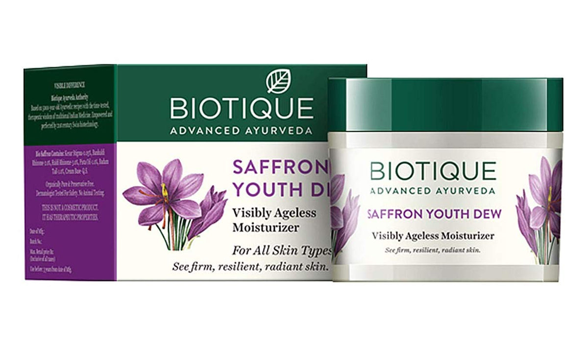 Biotique Skin Care Nourishing and Revitalizing Cream Saffron Youth Dew,65g (Pack of 2)