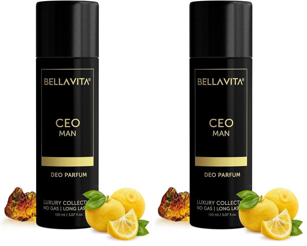 Bella Vita Luxury Ceo Man Body Parfum No Gas Spray Deodorant | Office Wear Body Parfum Deo For Men With Long Lasting Notes Of Tonka,Agarwood | Premium & Luxury Fragrance For Men | 150 Ml, 1 Count