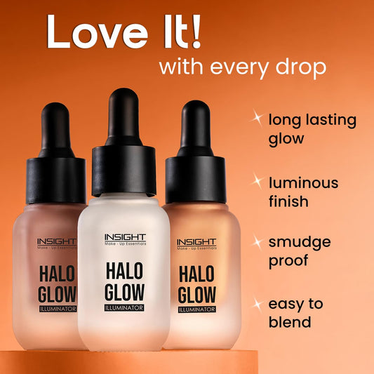 INSIGHT Halo Glow Illuminator - Pink Aura | Dewy, Radiant Finish | Liquid Highlighter | Lightweight, Buildable & Long-Lasting | Multi-Use - 20g