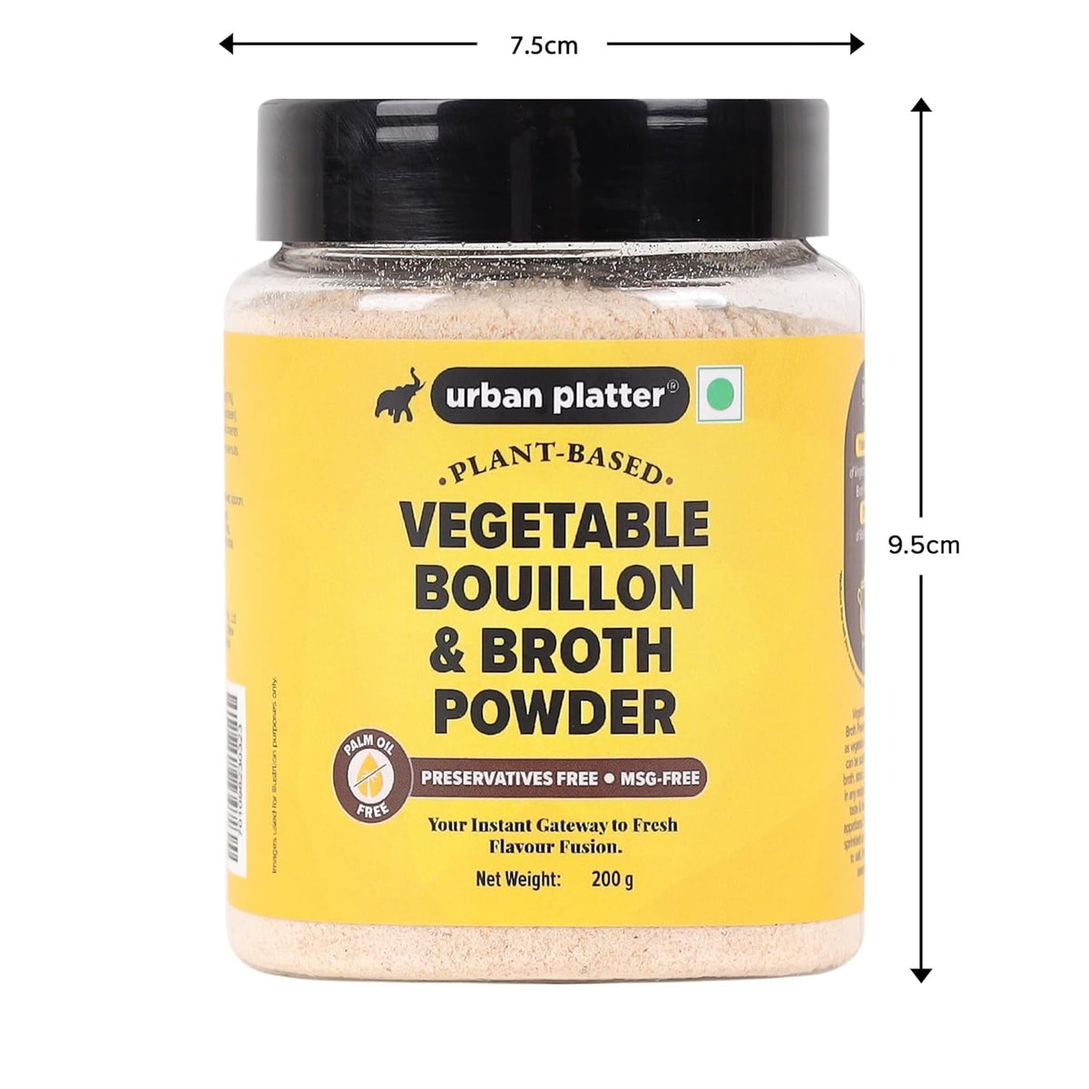 Urban Platter Vegetable Bouillon & Broth Powder, 200g (Plant-Based | Instant Vegetable Stock | MSG-free | Umami-Rich)
