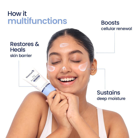 WishCare 3:1:1 Barrier Repair Moisturizer Cream for Face | Barrier Repair Moisturizer With Ceramides, EGF & Mung Mucin | Repairs Skin Barrier, Calms & Soothes | For Dry Skin, Oily & Combination Skin | For Men and Women | 50ml
