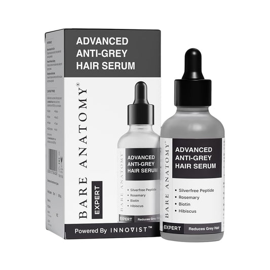 Bare Anatomy Advanced Anti-Grey Serum | Reduces Hair Greying | Silverfree Peptide + Biotin + Rosemary | Fast Absorbing, Odorless, Non-Sticky | Clinically proven formula For Men & Women | 50ml (Pack of 3)