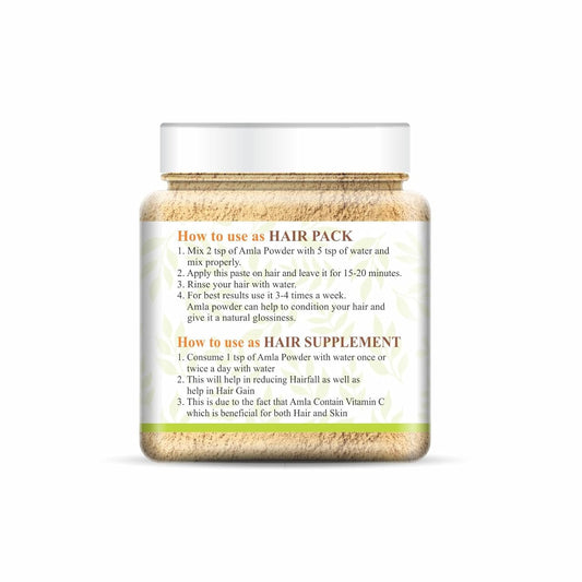 NatureVit Amla Powder 100g for Hair Growth | 100% Pure & Natural Indian Gooseberry Eating | Rich in Vitamin C | No Additives